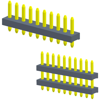 3.96mmPin Header single Row 180° Mono plastic/poly plastic B-type